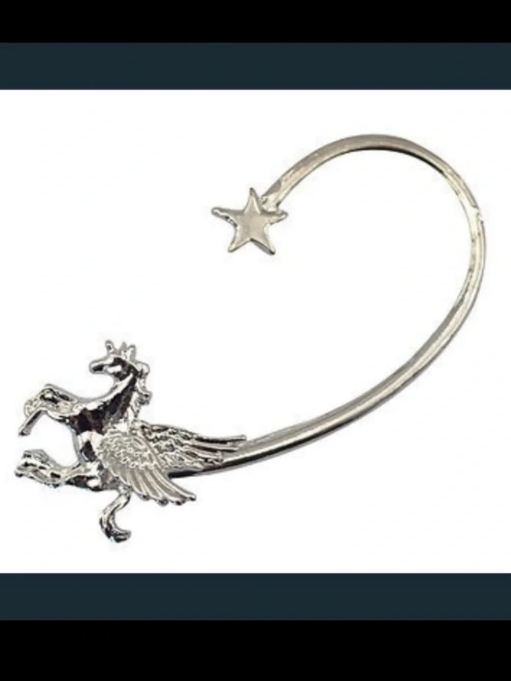 Unicorn Pegasus Silver Pierced Earring wEar-Cuff Shooting Star Festival